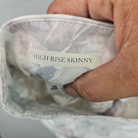 Seven7 High Rise Tummyless Skinny Jeans Womens 8 Pastel Floral Printed Slimming - Picture 8 of 11